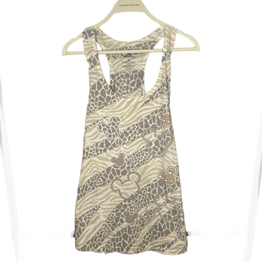 Disney shirt women’s cheetah print Disney parks tank top size extra w sz